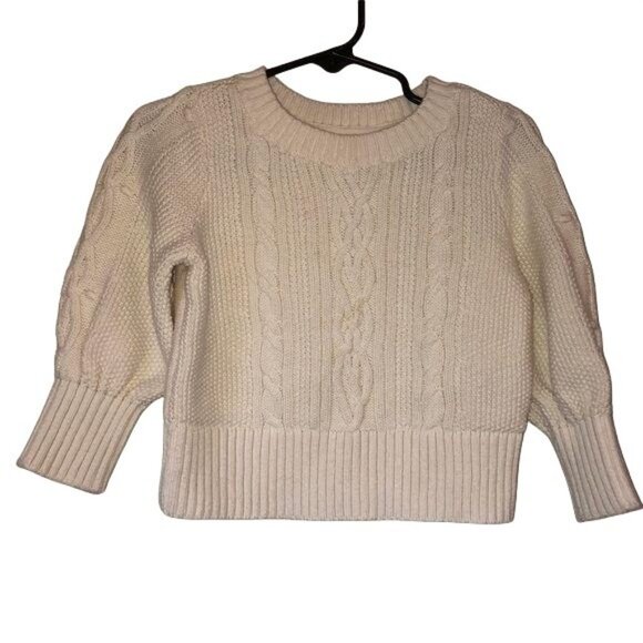 Baby Gap Toddler Cable Knit Pullover Sweater 18-24 Months Cream Cotton - Picture 1 of 5